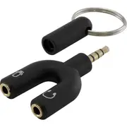 PRO2 PA1080BL 4-Pole To Stereo and Mic Adaptor Trrs 3.5Mm 4 Contact Omtp Black Works With Most of