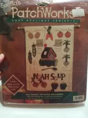 New Bucilla's Patchworks Easy Applique Project Noah Soup #41144 Fabric Included