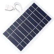Solar Panel USB Charger, High Efficiency Output, Lightweight Portable Design, 5V 2W Panel Conversion for Cellphone Security Camera Outdoor Use 6.18x3.7in