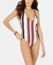 Volcom Womens Earn Ur Stripes Racerback One-piece Swimsuit Multi M