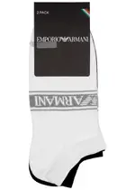 Emporio Armani Logo-intarsia Cotton-blend Sneaker Socks - set of two - Black - S/M S/M S/M S/M