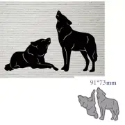 Laying Howling Wolves Metal Cutting Dies Cut Die Decoration Scrapbooking Card