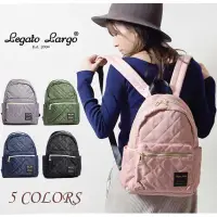 在飛比找蝦皮購物優惠-日本品牌Legato Largo菱格壓紋尼龍防水後背包 粉色