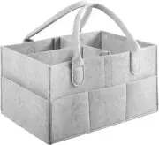 Baby Diaper Organiser, Nappy Caddy Felt Storage Box with Pocket, Portable Baby W