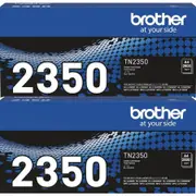 2x Brother TN-2350 Toner Ink Cartridge Black Genuine TN2350