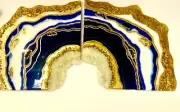 24x24 blue agate resin geode