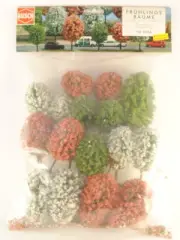 Busch 6484 Set 16x Tree Spring IN Flower Diorama Rail Scale H0 1:87