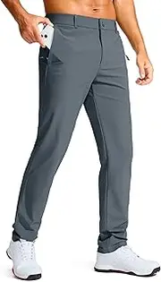 [G Gradual] Men's Golf Pants - 30"/32"/34" Slim Fit Stretch Lightweight Dress Pants for Men with Zipper Pockets Casual Work
