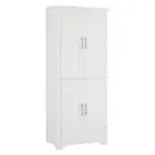 White Freestanding Wood Kitchen Sideboard Cabinet with Drawer Spice Rack and
