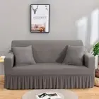 Sofa Skirt Covers Elastic Solid Color Slipcovers Chair Protector 1/2/3/4 Seater