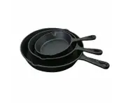 3X Non-stick Frying Pan Cast Iron Steak Skillet Round BBQ Grill Cookware Kitchen