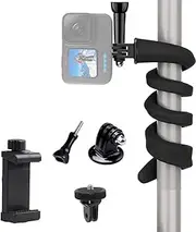 Gooseneck Flexible Twist Camera Mount with Phone Clamp Compatible with Gopro, Insta360,Dji Osmo Most Action Camera and Smartphone