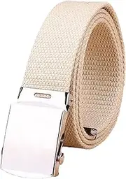 [Dcvmvmn] Unisex Casual Canvas Belt Outdoor Sport Belt For Men Alloy Smooth Buckle Belt Women's Canvas Belt, B Khaki
