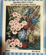 Printed needlepoint tapestry Canvas Only Orchidea 40x50 Cm Garden Flowers