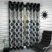 New 2 Piece Eyelet Window Curtain Set - 5 ft