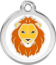 Red Dingo Lion Tag - Lifetime Guarantee - Cat, Dog, Pet ID Tag Engraved