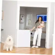 Indoor Outdoor Ultimate Retractable Baby Gate, 38.6" Tall Extends to 79" White