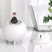 PP-Kic Desktop Mini Refrigerator, Beverage Iced Small Fridge, Portable Makeup Freezer, Dormitory Icebox, Space Saving, Summer Companion Refrigerator, Modern Shape White