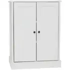 Hamptons 2 Door Low Line Storage Cupboard Cabinet Organiser Double Door