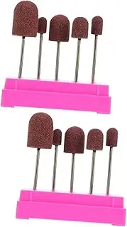 minkissy Sets Polishing Heads Storage Box for Nail Salon Manicure Sanding Heads Holder Space-saving Nail Art Accessory