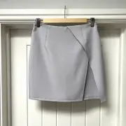 Boohoo Mini Skirt Women's UK 10 Lilac Grey Tonal Split Smart Casual Skirt BNWT