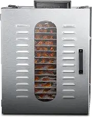 Commercial Food Dehydrator, 16 Trays Stainless Steel Electric Beef Jerky Machine with Digital Timer and Temperature Control Air Circulation Heating, for Herb, Meat, Beef, Fruit