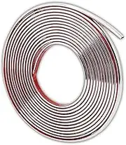 Silver Self Adhesive 3D Wall Edging Strip Peel and Stick Trim Seam Wall Sticker Decor Tape Decorative for Ceiling/Corner/Mirror/Furniture/Door/Wardrobe/Home and Auto Decor (0.8CM*5M/0.31IN*16.4FT)
