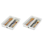 2x Madesmart Mini Utensil Tray Kitchen Utensils/Tools Organiser 32x23cm White