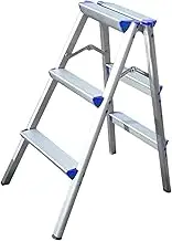 Whtkoph Step Ladder Foldable Ladder Nonslip Aluminum Alloy Multifunctional Stepladder for Car Beauty Indoor Outdoor, 3 Step