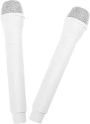 KOMBIUDA 2 pcs Realistic Microphone Props Safe Handheld Fake Mic for Pretend Play Stage Performances Parties and Karaoke Fun for Cultivate Singing and Talking Skills