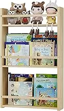 Kids Bookshelf, Wall Mount 3-Tier Book Shelf Organizer for Books and Toys, Toy Storage Kids Wall Bookshelf in Bedroom, Living Room and Nursery. (Natural Color, 3 Tier)