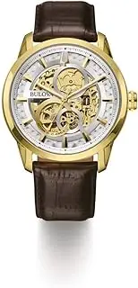 [Bulova] Mens Analogue Classic Automatic Watch with Leather Strap 97A138, Classic