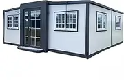 Generic Prefabricated House 40ft Outdoor Storage Shed Container Home Portable Prefab House Tiny Home, Grey and White