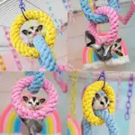 SUGAR GLIDER TOY HANGING THREE-RING CLIMBING ROPE GOLDEN BEA