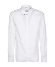 Thunderbolt print long-sleeve shirt L white