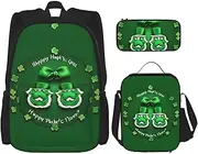 Happy St. Patrick'S Day Backpack With Lunch Box And Pencil Case 3 In,Kawaii Backpacks With Lunch Bag Matching Combo