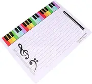 SEWACC Erasable Music Teaching Board Piano Stave Cards Portable Whiteboard for Classroom Home Use Material Safe Design