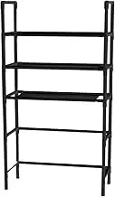 3-Tier Over Space Save Metal Bathroom Organizer Freestanding Above Washer Dryer Rack for Bathroom/Restroom/Laundry Black Straight Style for