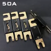 Gold Plated Flat Metal Fuse 50A 32V Slow Bolt Blade ANL Fuses For Car Audio