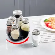 Spice Rack Seasoning Organizer Holder 360° Rotation Set with 6 Jars