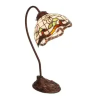 Meyda Tiffany 247780 Roseborder 17" Tall Gooseneck Table Lamp - MultiColor
