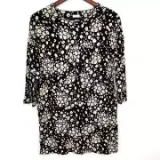 NEW NWT Chicos Womens Oversized 00 XS Stretchy Floral Blouse Shirt Top Tunic