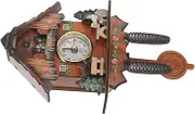Alipis Sturdy Wooden Moving Pendulum Cuckoo Clock Silent Quartz for Living Room Bedroom