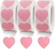 Vuzvuv 1500 Labels Pink Heart Stickers 1 inch Heart Coding Shape Paper Labels for Wedding Anniversaries Invitation Envelopes Cute Decals for Water Bottle Packaging