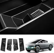 Door Side Storage Box for Tesla Cybertruck 2024 Accessories 4PCS Front Rear Door Insert Tray Interior Organizer TPE Door Slot Storage Protector,Black