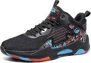 Bolognifi Men's Basketball Shoes High Top Sports Casual Outdoor Running Walking Anti Slip Sports Shoes (Color : Black, Size : 7 Women/5 Men)