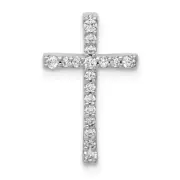 14k White Gold 1/5ct. Diamond Latin Cross Chain Slide Necklace