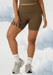 [Lorna Jane] Liberty 14cm Bike Shorts in Brown, Size - XS XS Hazel