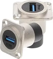 DOITOOL 2Pcs USB Bulkhead Connector USB Panel Mount Coupler Flush Mount Adapter for Industrial Use High Speed Data Transfer Durable Casting Design