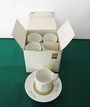 VISTA ALEGRE Portugal MOKA ESPRESSO COFFEE Set of 4 DEMITASSE CUPS & SAUCERS
